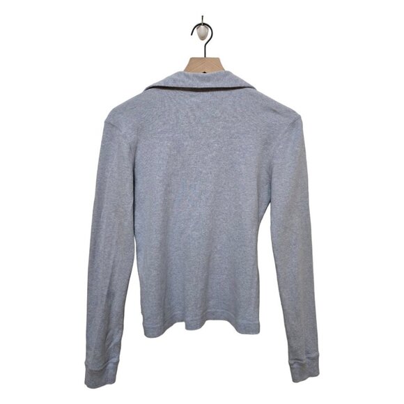 Tommy Hilfiger Light Blue Vintage V-Neck Long Sleeve Y2K Collared Tee Sz M - Picture 4 of 8